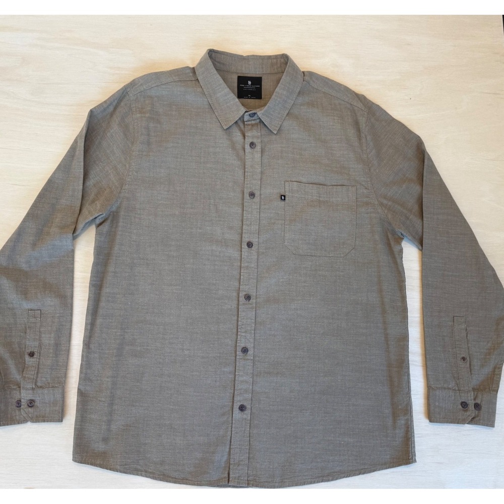 Junk Food Clothing Mens XL Brown Cotton Long Sleeve Button Down Shirt 12MLW533